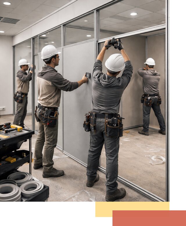 Мобильные офисные перегородки под ключ в бору