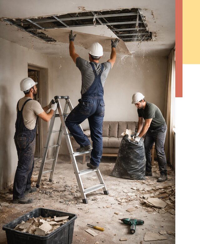 Демонтаж гипсокартонного потолка в бору от 436 руб. за м2 — ОТДЕЛОЧНИК-Бор