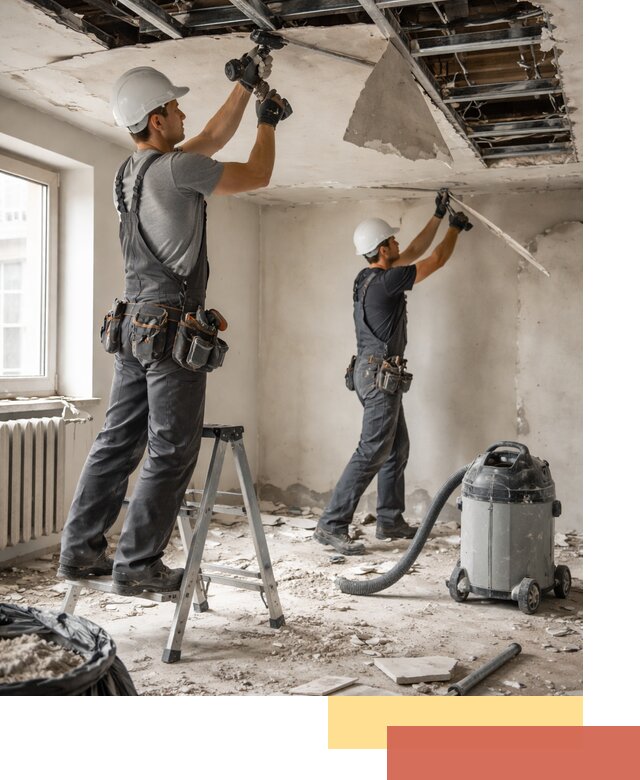 Демонтаж гипсокартонного потолка в бору быстро и аккуратно