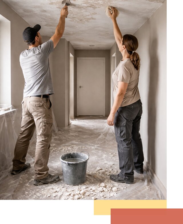 Удаление побелки с потолка в бору — быстро и аккуратно