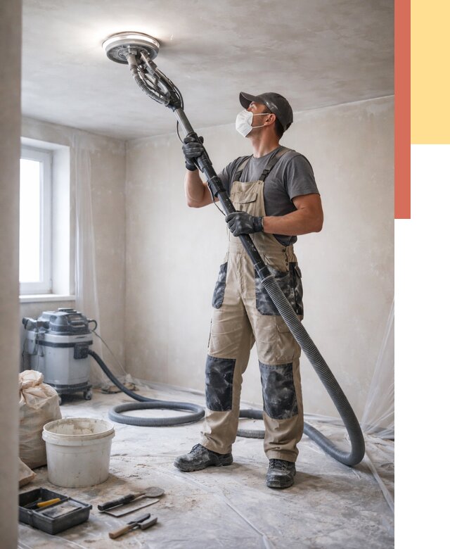 Шлифовка потолка в бору от 3637 руб. — услуги шлифования потолка | ОТДЕЛОЧНИК-Бор