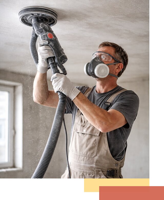 Шлифовка потолка в бору — качественная подготовка под отделку