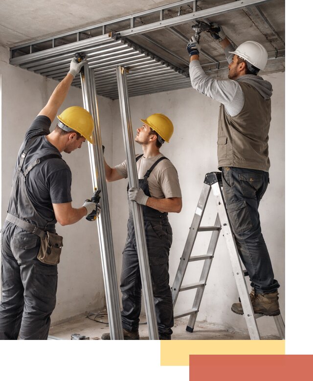 Монтаж реечного потолка под ключ в бору