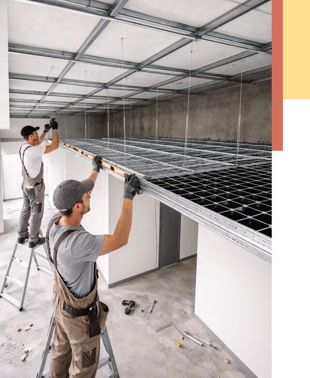 Монтаж потолка грильято в бору от 468 руб./м² — быстрая сборка под ключ | ОТДЕЛОЧНИК-Бор