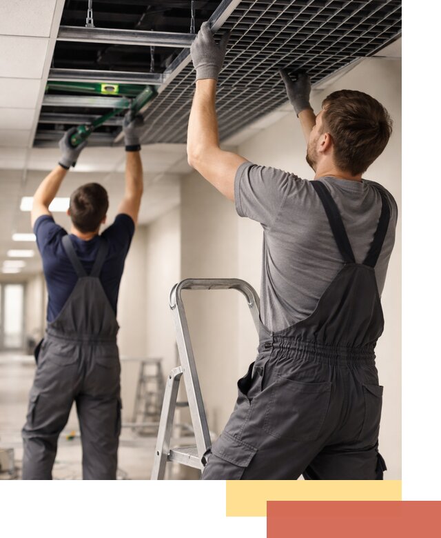 Монтаж потолка Грильято в бору: установка под ключ качественно