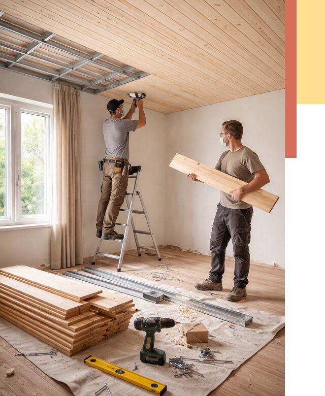 Монтаж потолка из вагонки в бору от 6754 руб. | Быстро и недорого — ОТДЕЛОЧНИК-Бор