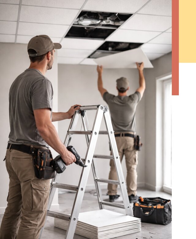 Обслуживание подвесного потолка в бору от 3637 руб. — быстро и недорого | ОТДЕЛОЧНИК-Бор