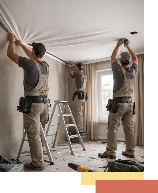 Монтаж матового натяжного потолка в бору качественно и быстро