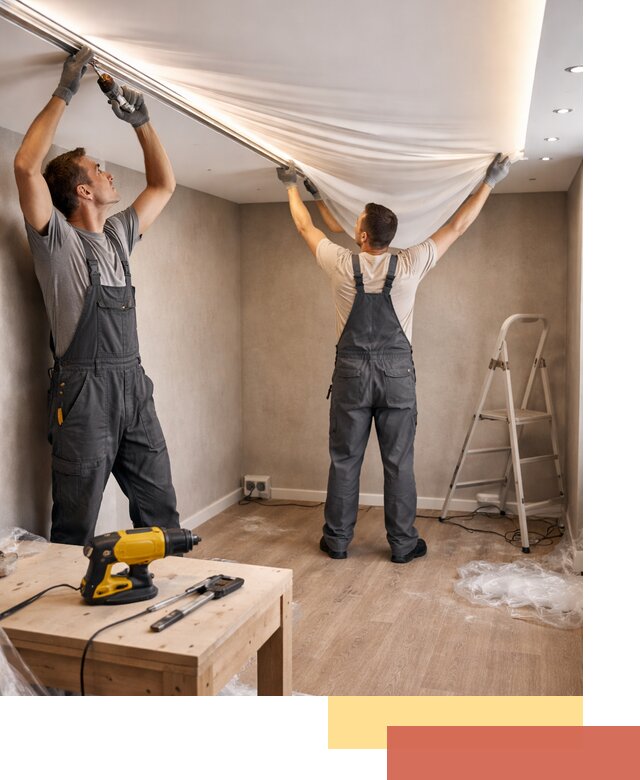 Монтаж натяжного потолка с подсветкой в бору цена и сроки