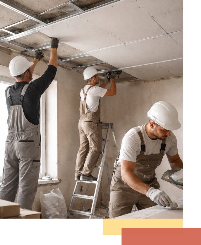 Одноуровневый потолок из гипсокартона в бору — монтаж и отделка