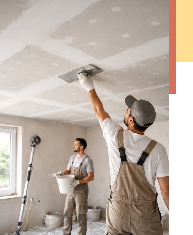 Шпаклевка потолка из гипсокартона в бору от 3325 руб./м2 — услуги под ключ | ОТДЕЛОЧНИК-Бор