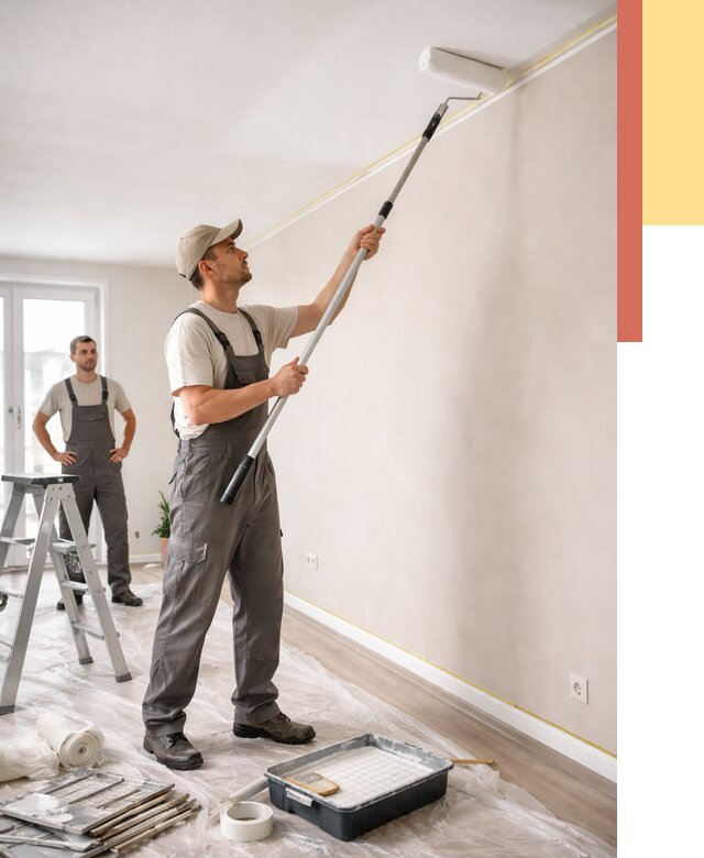 Покраска потолка из гипсокартона в бору от 4676 руб./м2 — услуги под ключ | ОТДЕЛОЧНИК-Бор