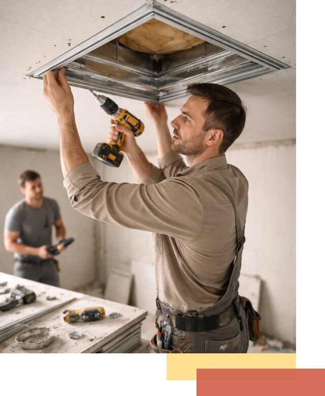 Монтаж люка в потолок из ГКЛ в бору