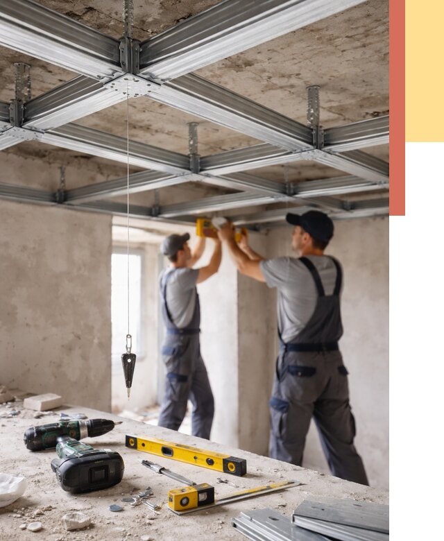 Монтаж каркаса потолка из профиля в бору от 4676 руб. — услуги ОТДЕЛОЧНИК-Бор