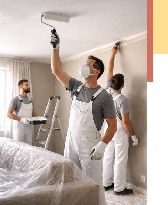 Покраска потолка водоэмельсионной краской в бору от 2286 руб/м² — услуги под ключ | ОТДЕЛОЧНИК-Бор