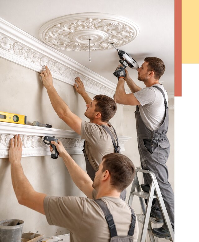 Монтаж лепнины на потолок в бору от 3325 руб. быстро и недорого | ОТДЕЛОЧНИК-Бор