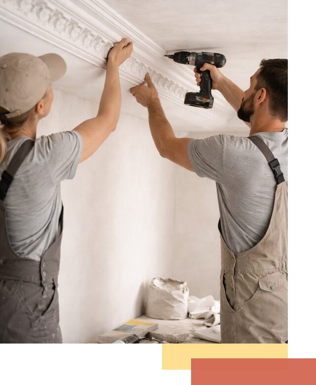 Профессиональный монтаж лепнины на потолок в бору