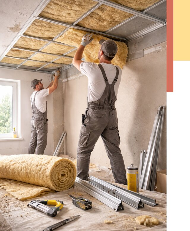 Утепление потолка в бору от 7481 руб/м2 — недорого, быстро, под ключ | ОТДЕЛОЧНИК-Бор