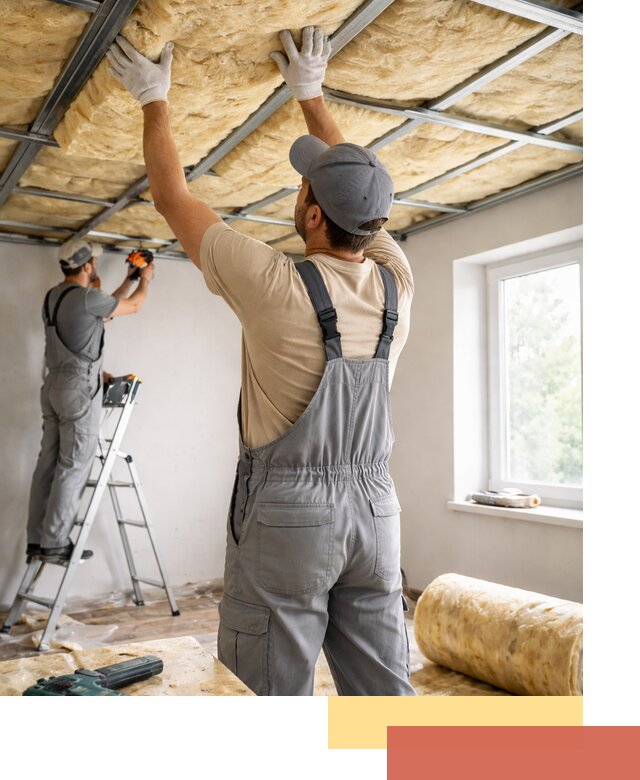 Утепление потолка под ключ в бору качественно и быстро